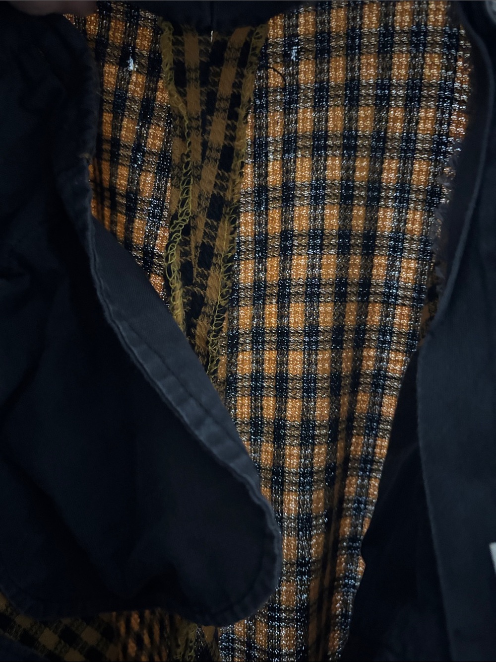 Vintage Yellow and Black Check Cotton Bottoms with flaws. - Picture 9 of 16